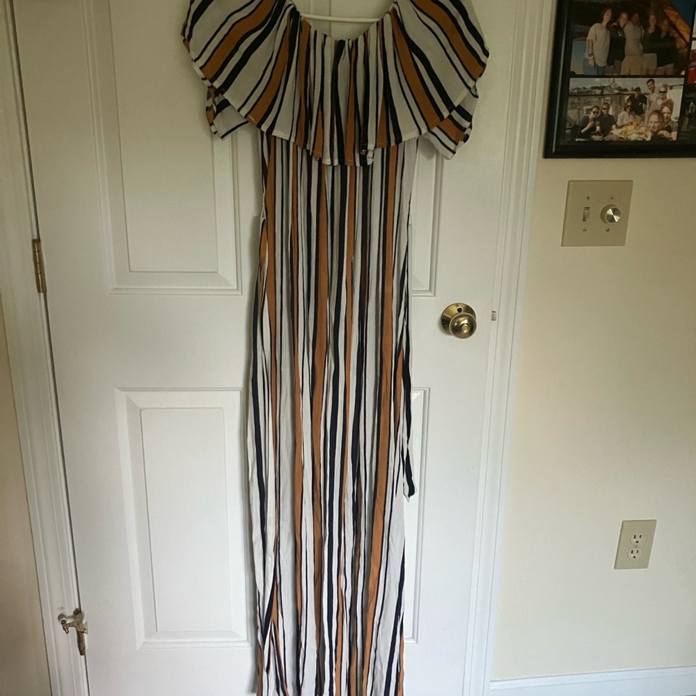 Romeo & Juliet Couture Multicolor Striped Maxi Dress